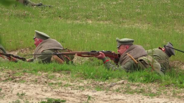 Ataque Soldados Russos Primeira Guerra Mundial Primeira Guerra Mundial 1914 — Vídeo de Stock