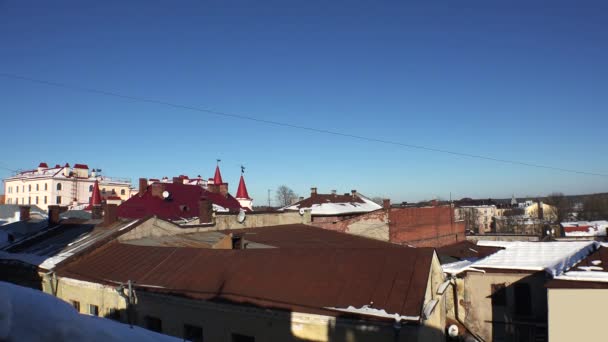 Wyborg Die Dächer Alter Häuser Video Uhd Echtzeit — Stockvideo