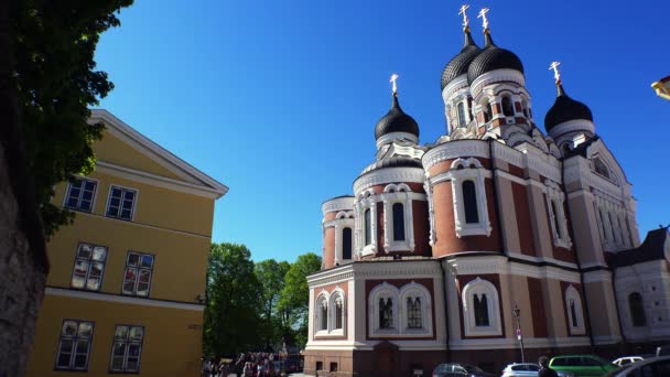 Die Kirche Tempel Der Altstadt Von Tallinn Estland Video Uhd — Stockvideo