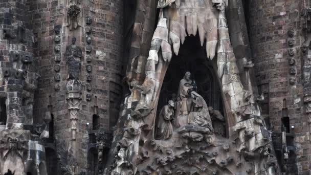 巴塞罗那的Sagrada Familia大教堂 西班牙 Uhd视频 — 图库视频影像
