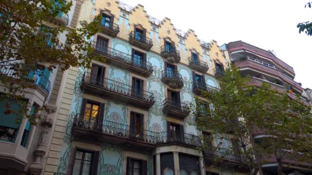 Старий Гарний Будинок Барселоні Іспанія Відео Uhd — стокове відео
