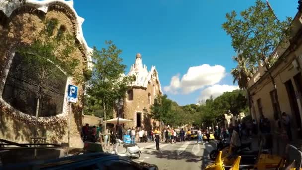 Park Guell Gaudi Barcelona Hiszpanii Film Rozdzielczości Uhd — Wideo stockowe