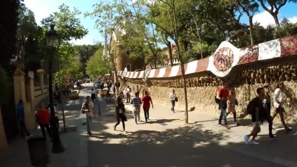 Parque Güell Gaudí Barcelona España Video Uhd — Vídeos de Stock