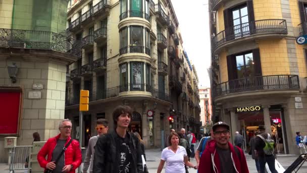 Barcelona Eski Bir Cadde Spanya Video Uhd — Stok video