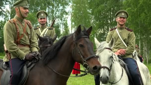 Russische Soldaten Paard Eerste Wereldoorlog 1914 1918 Video Uhd — Stockvideo