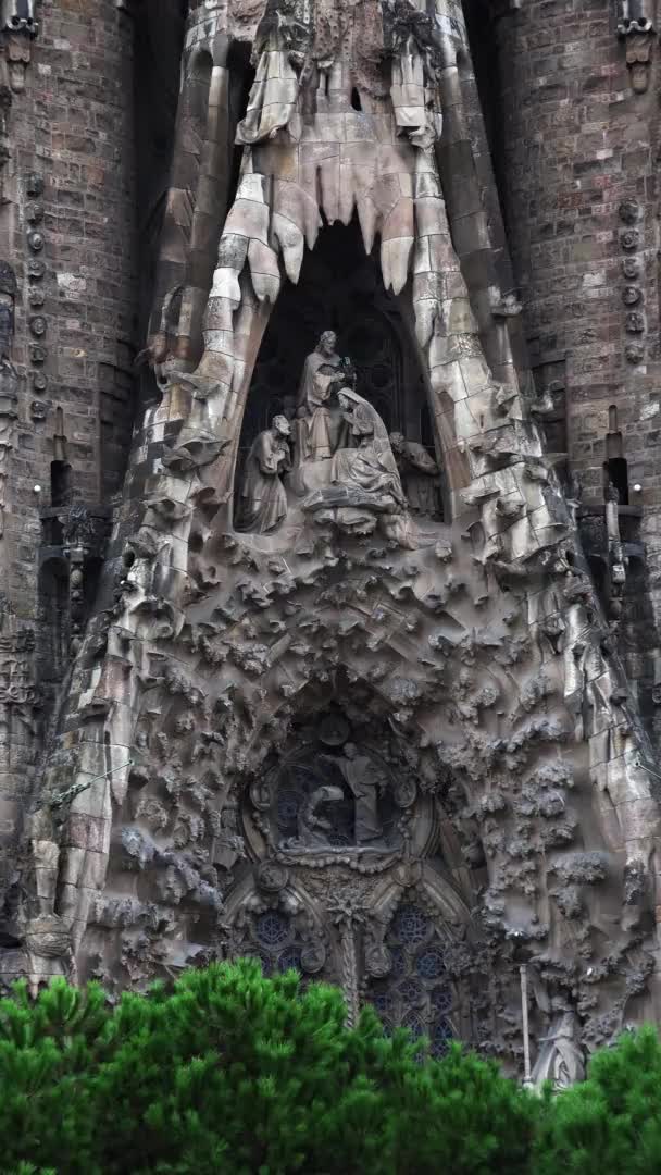 Catedral Sagrada Familia Barcelona España Video Uhd — Vídeos de Stock