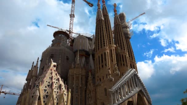 Sagrada Familia Καθεδρικός Ναός Στη Βαρκελώνη Ισπανία Βίντεο Uhd — Αρχείο Βίντεο