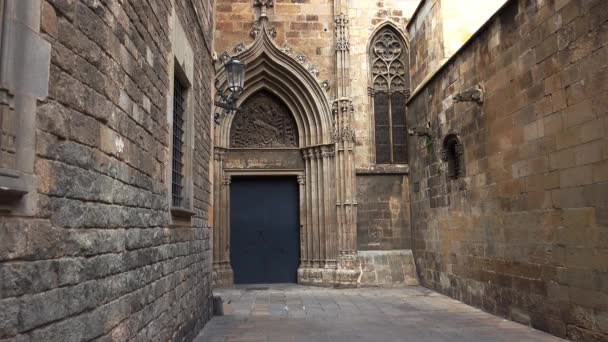 Gotische Wijk Van Barcelona Spanje Video Uhd — Stockvideo