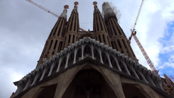 Kathedrale Sagrada Familia Barcelona Spanien Video Uhd — Stockvideo