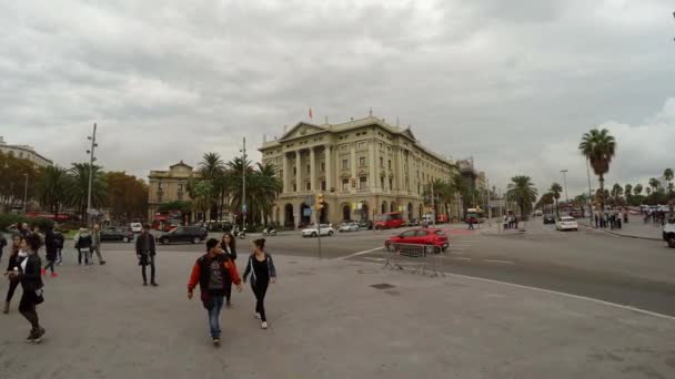 Barcelona Spanien Architektur Alte Häuser Straßen Und Stadtviertel Video Uhd — Stockvideo