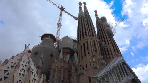 Katedralen Sagrada Familia Barcelona Spanien Video Uhd — Stockvideo