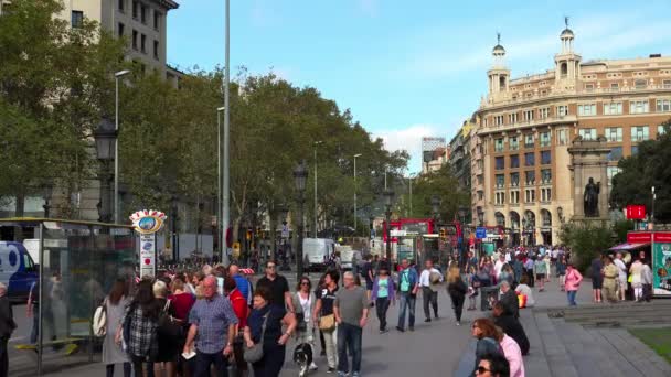 Barcelone Espagne Architecture Vieilles Maisons Rues Quartiers Vidéo Uhd — Video