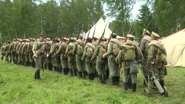 Guardia Los Soldados Rusos Primera Guerra Mundial Primera Guerra Mundial — Vídeo de stock