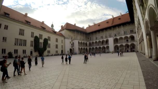 Wawel Katedrali Krakow Daki Wawel Hill Bizim Avlu Geçit Alanı — Stok video