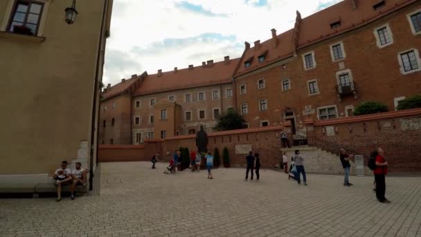 Monument Voor Paus Johannes Paulus Van Katholieke Kerk Krakau Polen — Stockvideo