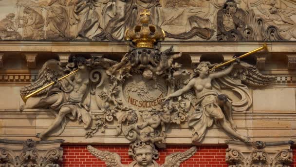 Beautiful Stucco Bas Relief Facade Old Palace Potsdam Germany — Stock Video