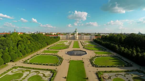 Flygfoto Charlottenburgs Slott Schloss Charlottenburg Berlin Tyskland Video Uhd — Stockvideo