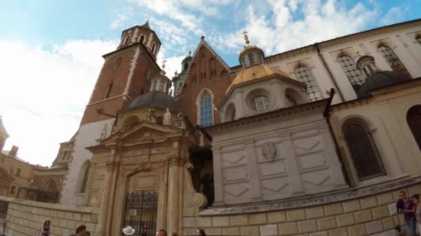 Katedrála Wawel Kopci Wawel Polském Krakově Video Uhd — Stock video