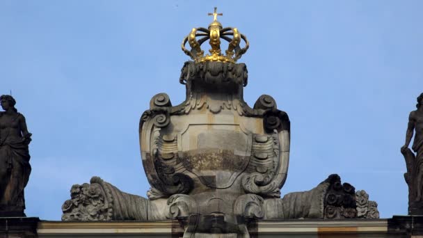 Bellissimo Stucco Bassorilievo Sulla Facciata Antico Palazzo Potsdam Germania — Video Stock