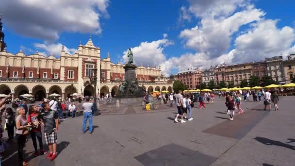 크라코프의 광장입니다 폴란드 Uhd 비디오 — 비디오