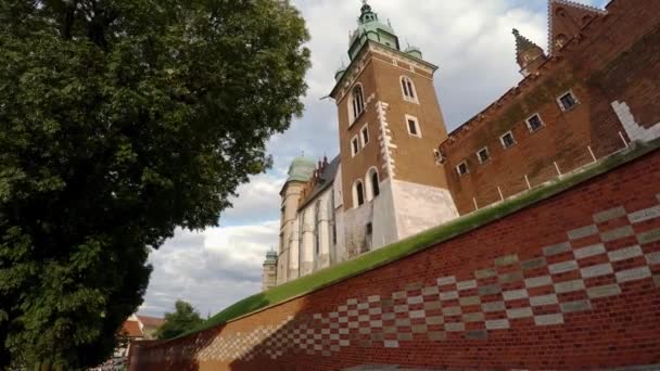 Catedral Wawel Wawel Hill Cracovia Polonia Video Uhd — Vídeo de stock