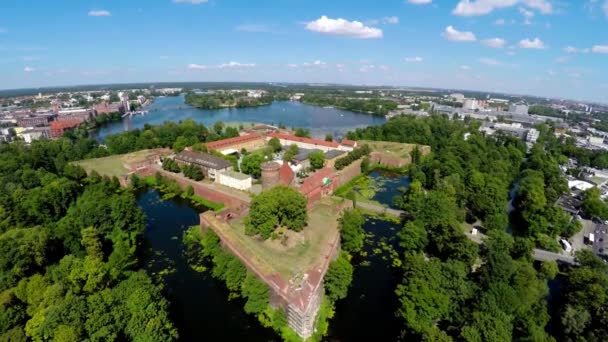 Luchtfoto Spandau Citadel Berlijn Duitsland Video Uhd — Stockvideo