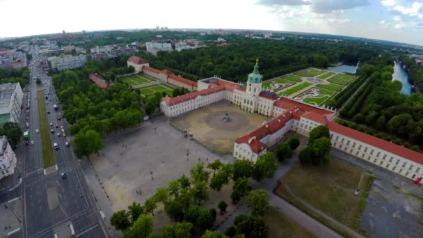 Letecký Pohled Charlottenburgský Palác Schloss Charlottenburg Berlín Německo Video Uhd — Stock video