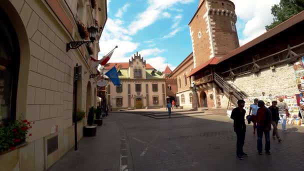 Princes Czartoryski Museum Krakow Polen Arkitektur Gamla Hus Gator Och — Stockvideo
