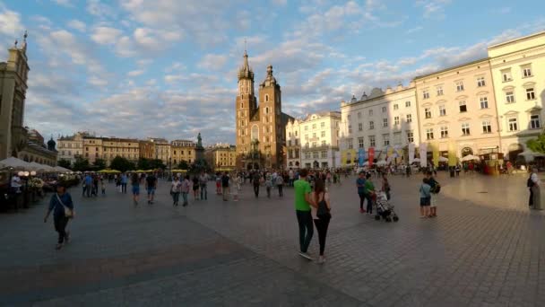 Krakow Daki Pazar Meydanı Eski Şehir Polonya Video Uhd — Stok video