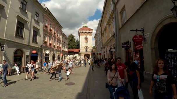 Florian Gate Florian Gate Cracovia Polonia Video Uhd — Vídeo de stock