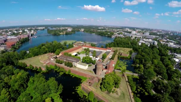 Luchtfoto Spandau Citadel Berlijn Duitsland Video Uhd — Stockvideo