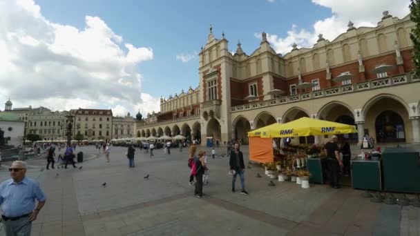 Place Marché Cracovie Vieille Ville Pologne Vidéo Uhd — Video