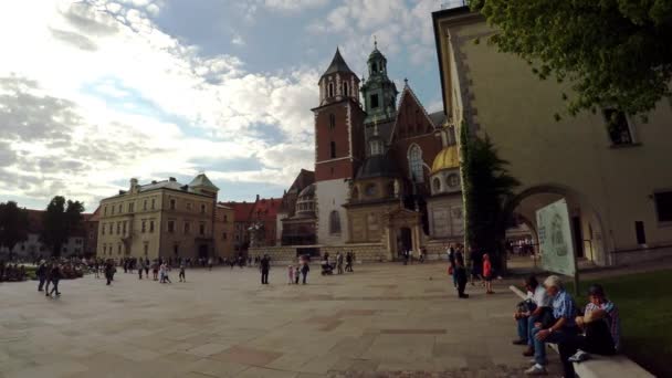 Catedral Wawel Wawel Hill Cracovia Polonia Video Uhd — Vídeo de stock