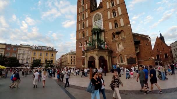 Place Marché Cracovie Vieille Ville Pologne Vidéo Uhd — Video