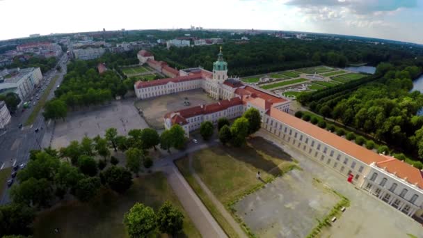 Letecký Pohled Charlottenburgský Palác Schloss Charlottenburg Berlín Německo Video Uhd — Stock video