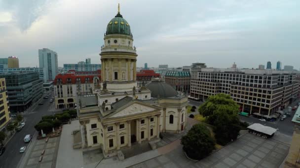Vista Aerea Cattedrale Tedesca Piazza Gendarmenmarkt Berlino Germania Video Uhd — Video Stock
