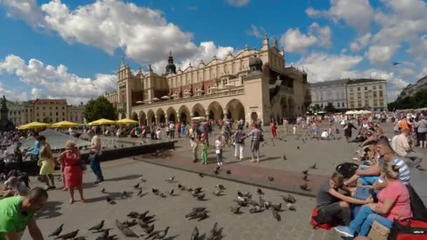 Place Marché Cracovie Vieille Ville Pologne Vidéo Uhd — Video