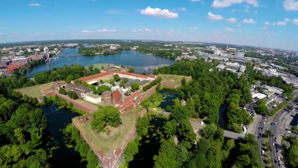 Luchtfoto Spandau Citadel Berlijn Duitsland Video Uhd — Stockvideo