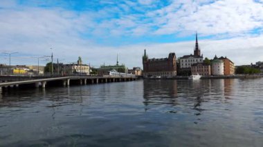 Stockholm 'deki Wrangel Sarayı. İsveç. 4K 'da video, UHD