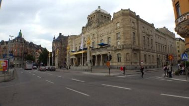 Stockholm 'de tiyatro. İsveç. 4K 'da video, UHD