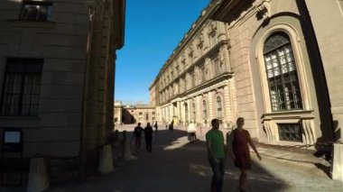 Stockholm 'deki Kraliyet Sarayı. İsveç. 4K 'da video, UHD