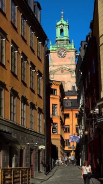 Stockholm 'deki kilise. İsveç. 4K 'da video, UHD