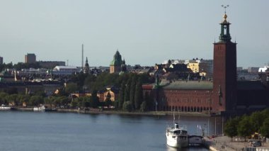 Stockholm Belediye Binası. İsveç. 4K 'da video, UHD