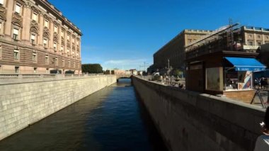 Stockholm 'deki Reichstag binası. İsveç. 4K 'da video, UHD