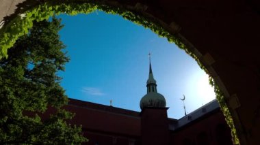 Stockholm Belediye Binası. İsveç. 4K 'da video, UHD