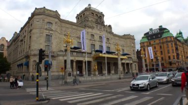 Stockholm 'de tiyatro. İsveç. 4K 'da video, UHD