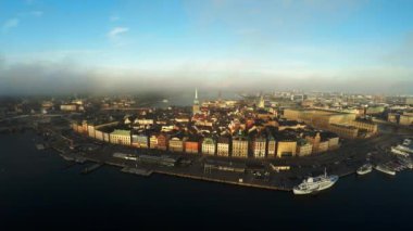 Stockholm. Eski kasaba. Mimarlık, eski evler, sokaklar ve mahalleler.