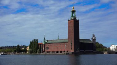 Stockholm Belediye Binası. İsveç. 4K 'da video, UHD