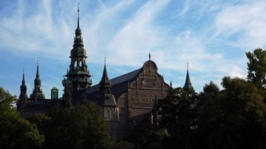 Nordiska Müzesi. Stockholm 'deki Etnografi Müzesi. İsveç. 4K 'da video, UHD