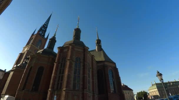 Kościół Riddarholmen Sztokholmie Szwecja Film Rozdzielczości Uhd — Wideo stockowe